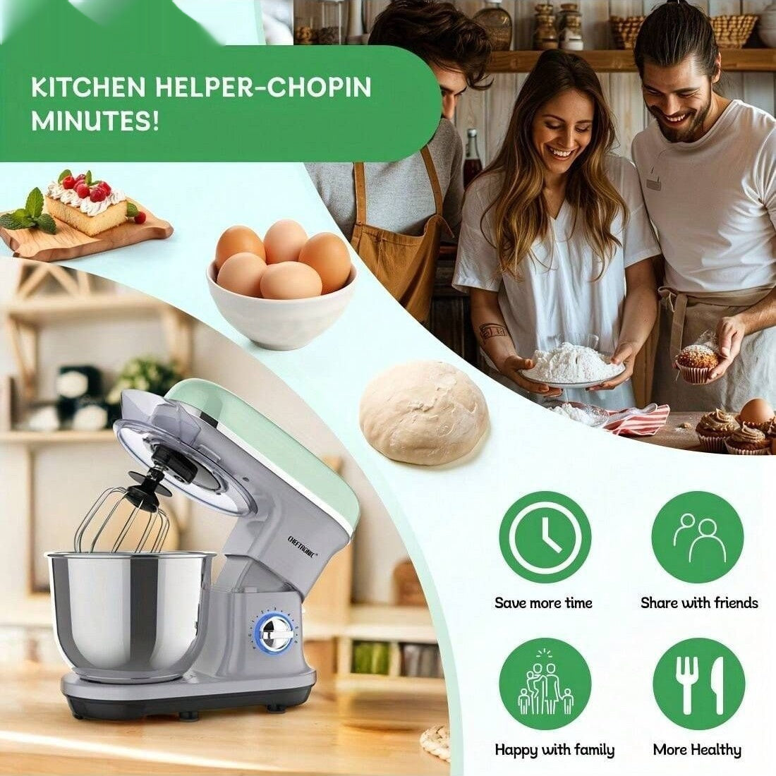 Multifunctional Chef Household Stainless Steel Flour-mixing Machine