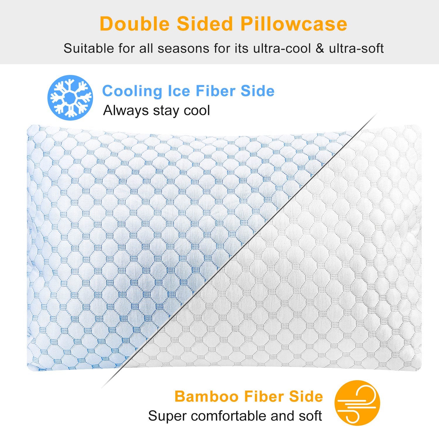 Soft Bed Pillow With Cooling Gel Infused Memory Foam | Washable