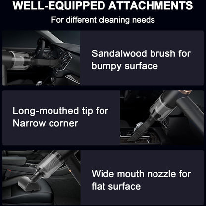 Vacuum Cleaner And Air Duster For Cars, Homes, Offices And Pets, High-power, Multi-nozzle Handheld Car Vacuum Cleaner.