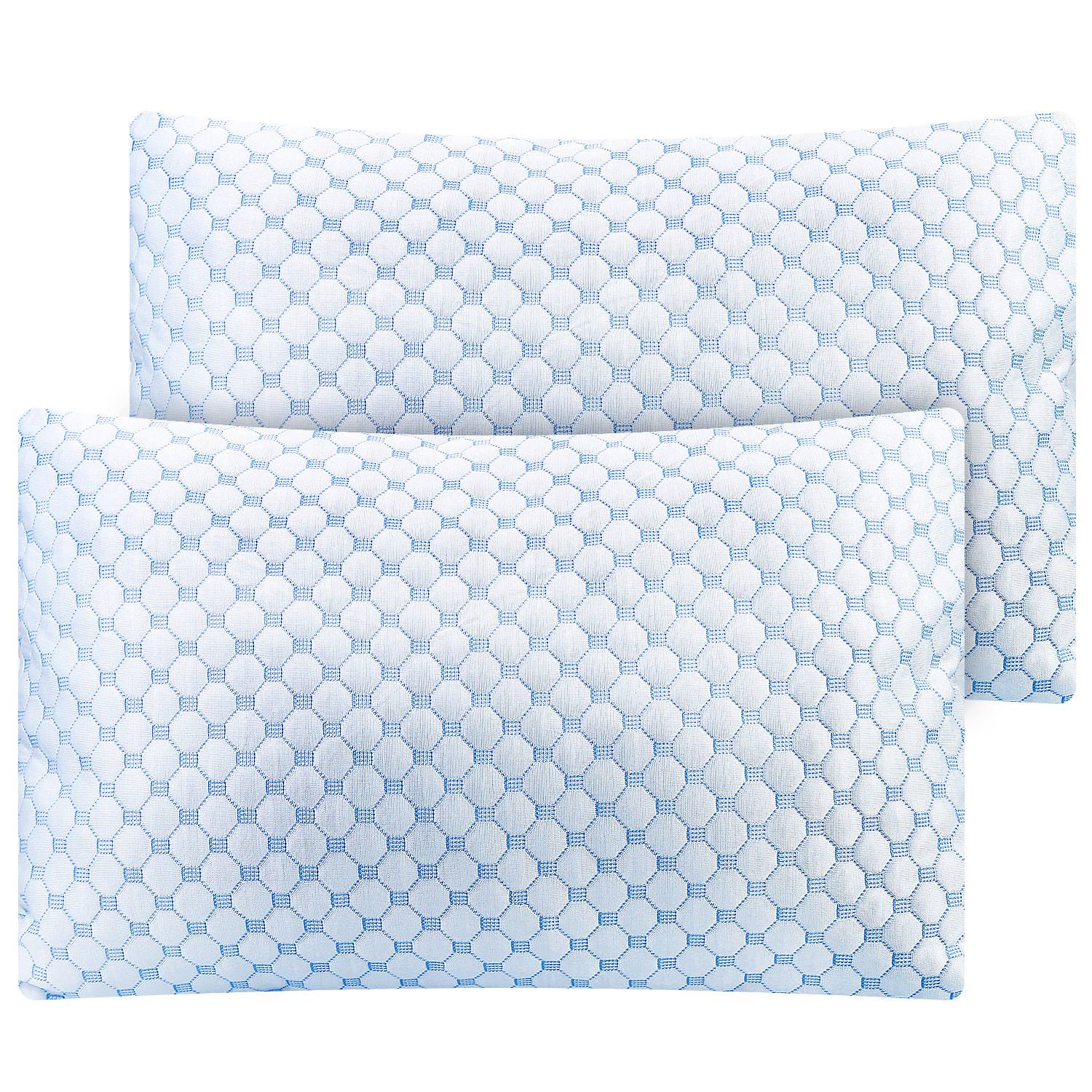 Soft Bed Pillow With Cooling Gel Infused Memory Foam | Washable