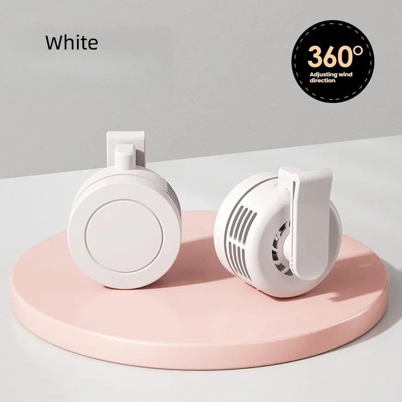 Portable Silent Mini Bladeless Fan Clip On Adjustable 3 Speeds Suspended Waist Suitable Outdoor Travel Office Accessories