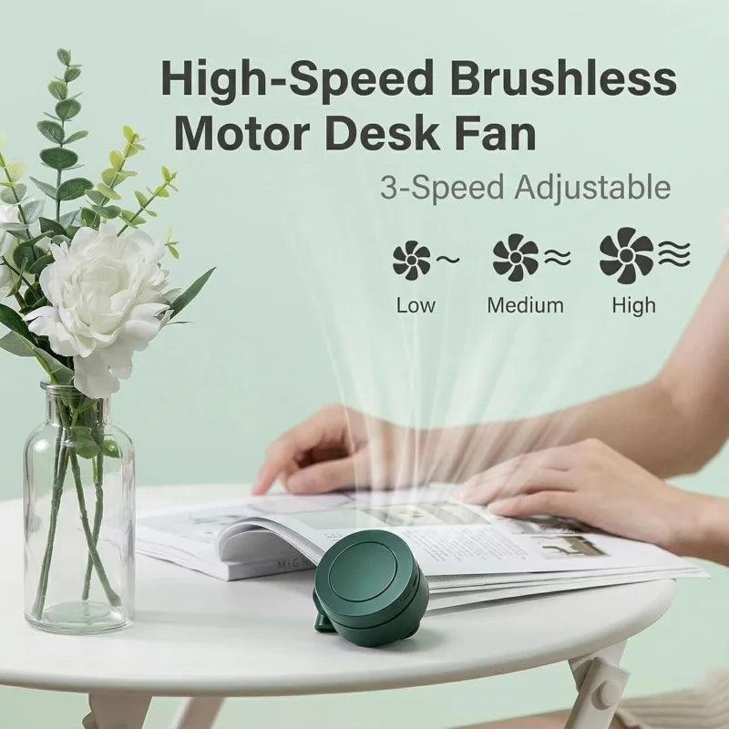 Portable Silent Mini Bladeless Fan Clip On Adjustable 3 Speeds Suspended Waist Suitable Outdoor Travel Office Accessories
